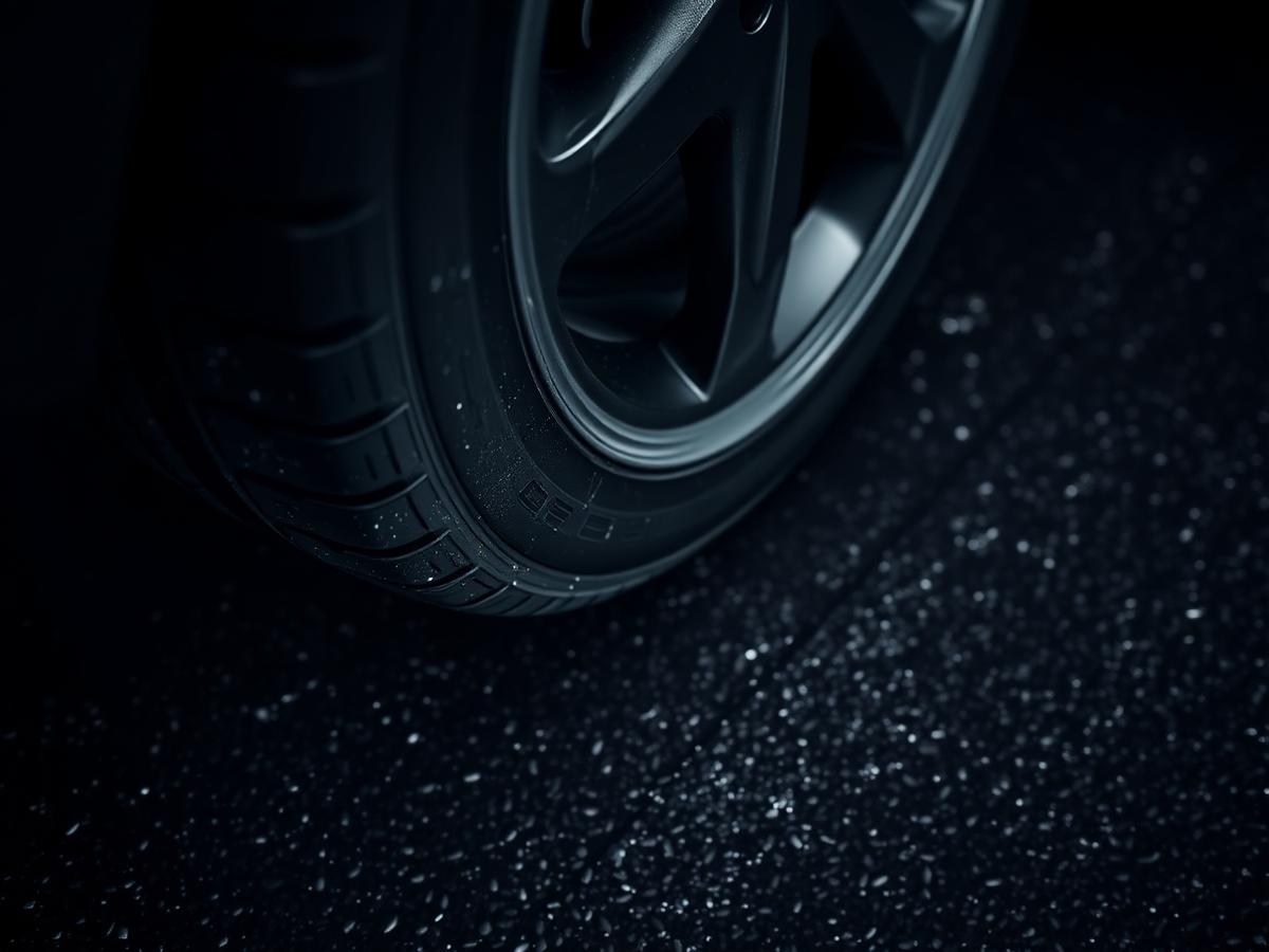 Tire with worn, bald tread before replacement